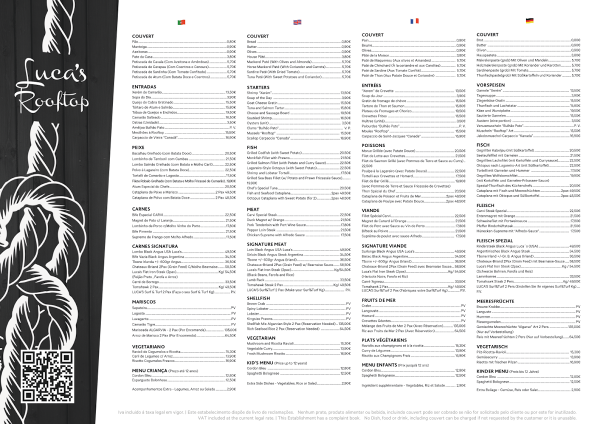 Menu Luca’S Rooftop Restaurant-1