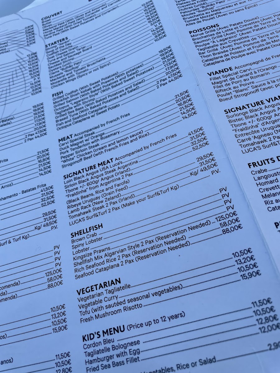 Menu Luca’S Rooftop Restaurant-9